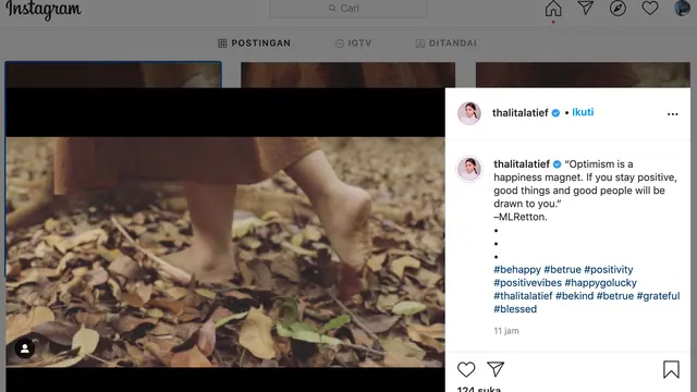 Unggahan Thalita Latief. (Foto: Instagram @thalitalatief)