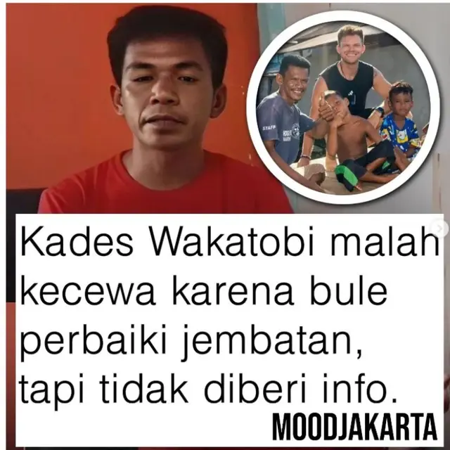 Kepala Desa di Wakatobi Dirujak Warganet karena Memprotes Aksi Youtuber Denmark Kristian Hansen Perbaiki Jembatan Rusak