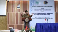 Menteri ATR/BPN Hadi Tjahjanto saat berbicara di hadapan Pengurus Pusat (PP) Muhammadiyah.