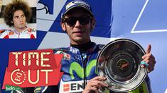 Video pebalap Yamaha Movistar, Valentino Rossi, mempersembahkan podium kedua pada MotoGP Australia untuk mendiang Marco Simoncelli.