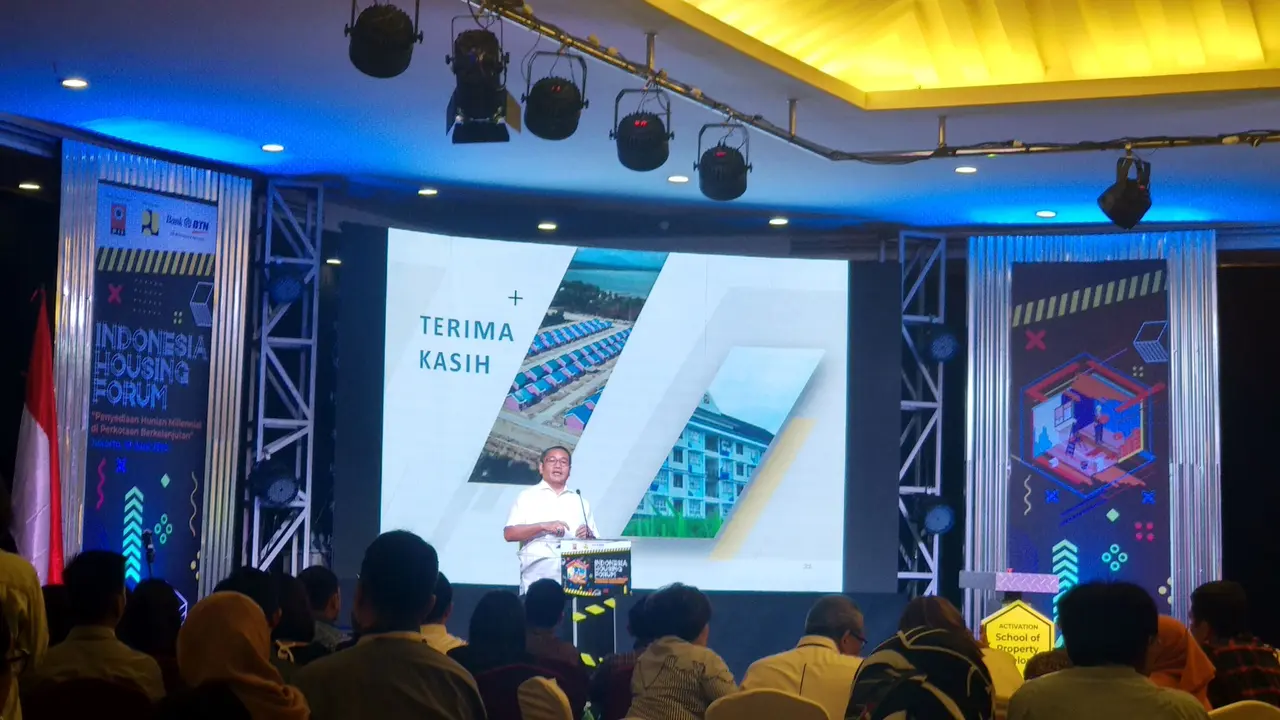 Direktur Jenderal Penyediaan Perumahan Kementerian PUPR Khalawi Abdul Hamid dalam acara Indonesia Housing Forum, Rabu (19/6/2019).