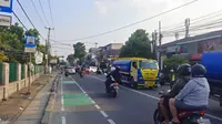 Jalan Nusantara yang akan diberlakukan kembali penerapan SSA untuk mengurai kemacetan di Kota Depok. (Liputan6.com/Dicky Agung Prihanto)