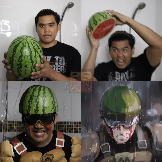 6 Cosplay Low Budget Pakai Semangka Ini Kreatif Sekaligus Kocak
