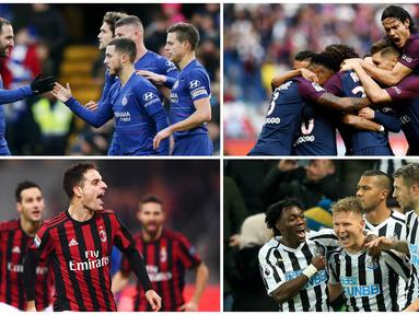 Chelsea dan AC Milan menduduki posisi teratas sebagai klub terboros pada bursa transfer musim dingin kali ini. Berikut ini lima klub yang mengeluarkan banyak uang pada bursa transfer Januari 2019. (Foto Kolase AP dan AFP)