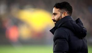 Sebagai catatan, di Liga Premier Inggris 2024/2025 sejak menggantikan Erik ten Hag menangani Manchester United, Ruben Amorim mencatatkan dua kemenangan, sekali hasil imbang, dan empat kekalahan dari tujuh pertandingan. (HENRY NICHOLLS/AFP)