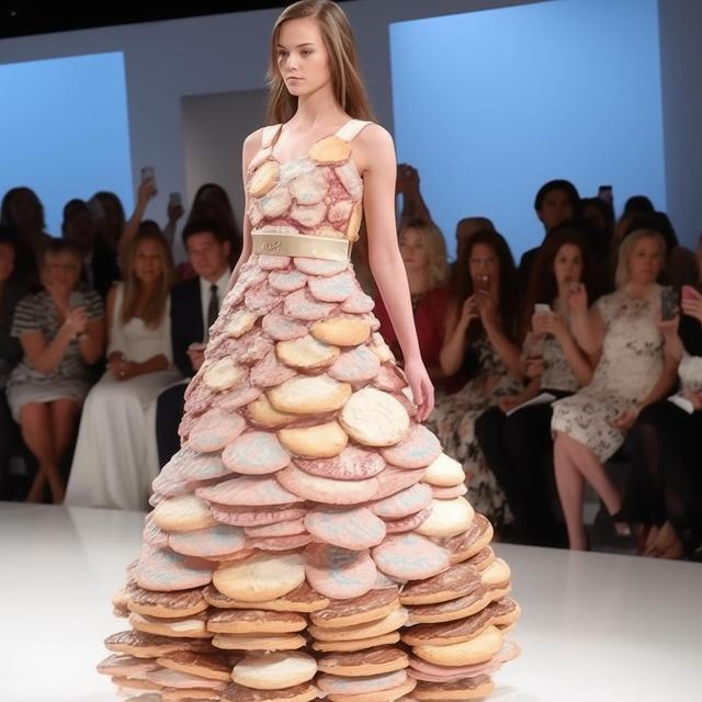6 Editan Foto Gaun Fashion Show Bentuk Makanan Ini Bikin Lapar Lihatnya