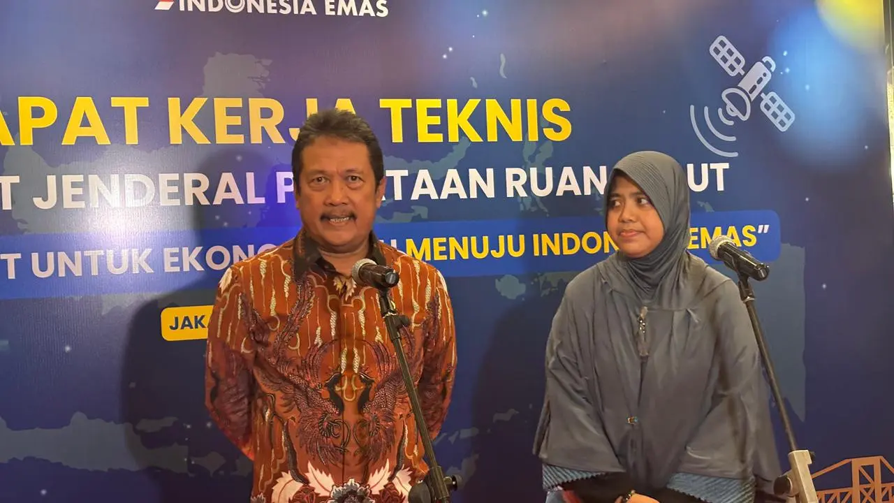 Menteri KKP Sakti Wahyu Trenggono dalam Rapat Kerja Teknis Direktorat Jenderal Penataan Ruang Laut, di Hotel Borobudur, Selasa (15/7/2025). (Foto: Liputan6.com/Tira Santia)