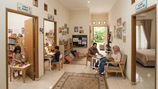 Rumah family friendly yang bisa dicoba dan benar-benar dirancang untuk kenyamanan keluarga model rumah dengan kamar anak berdekatan