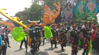 Kemeriahan Helaran Festival Budaya memeriahkan Hari Jadi Bogor (HJB) ke-536 (Liputan6.com/ Achmad Sudarno)