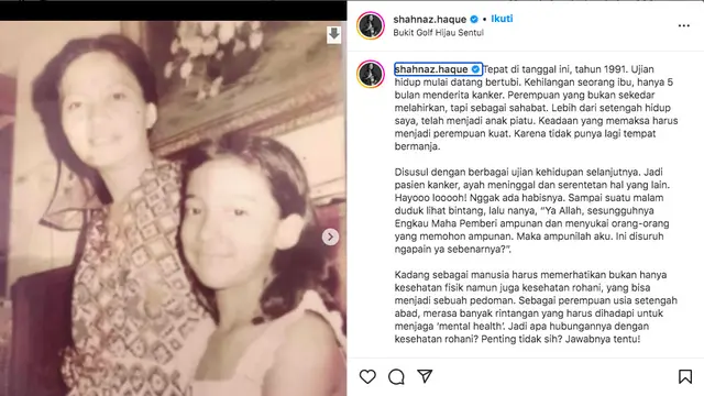 Shahnaz Haque Kenang Mendiang Ibunda yang Sudah 31 Tahun Meninggalkannya, Bahas Soal Pelajaran Hidup
