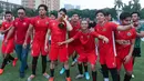 Colossus FC berhasil menjadi kampiun Celebrity Trofeo 2025 setelah mengungguli Selebritis FC dan Standupindo FC di Stadion PTIK, Jakarta Selatan, pada Sabtu (19/7/2025). (Bola.com/M Iqbal Ichsan)