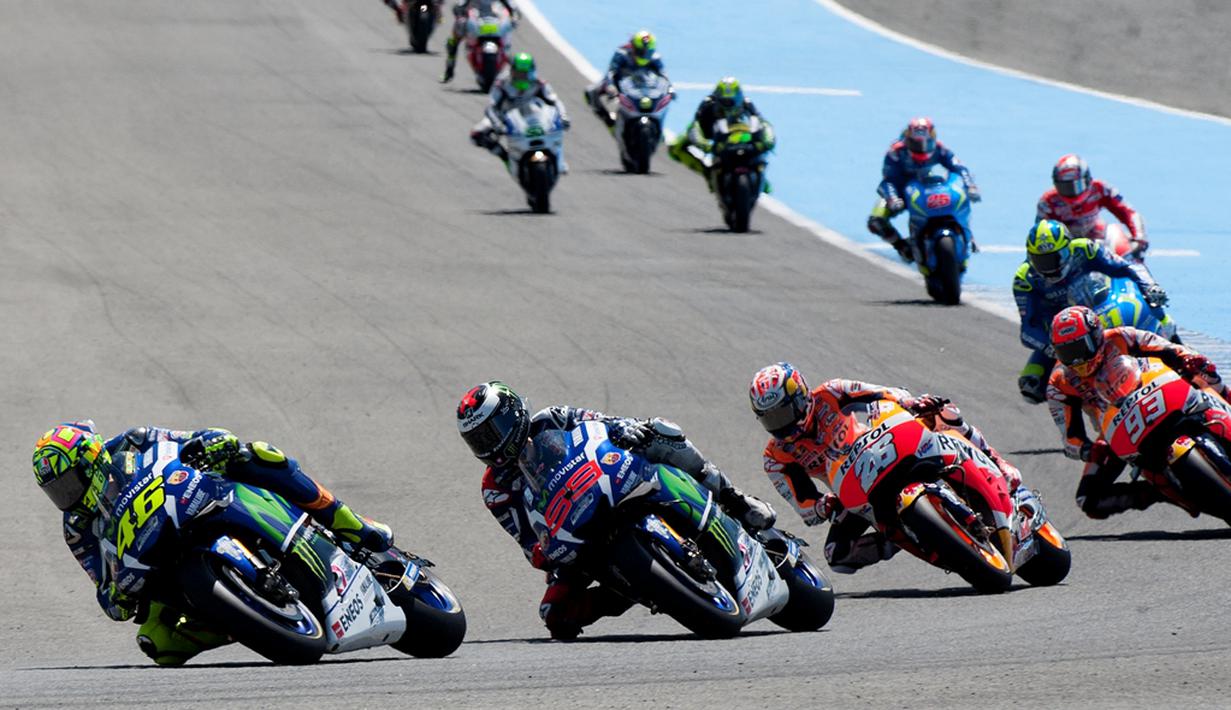 Suasana balapan MotoGP Jerez di Sirkuit Jerez, Spanyol, Minggu (24/4/2016). (AFP/Jorge Guerrero)
