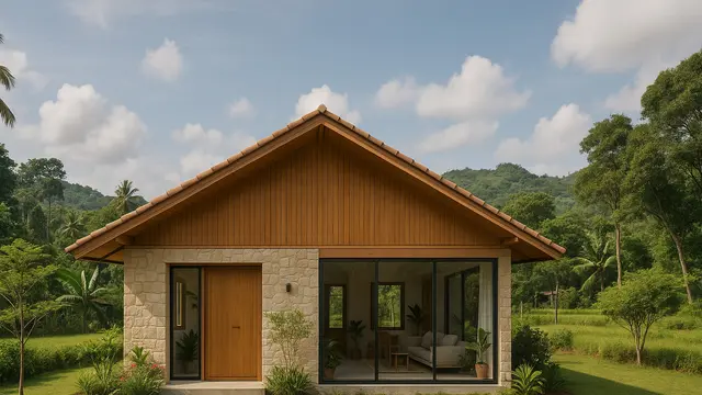 Inspirasi Model Rumah Kontemporer 1 Lantai di Desa/via AI