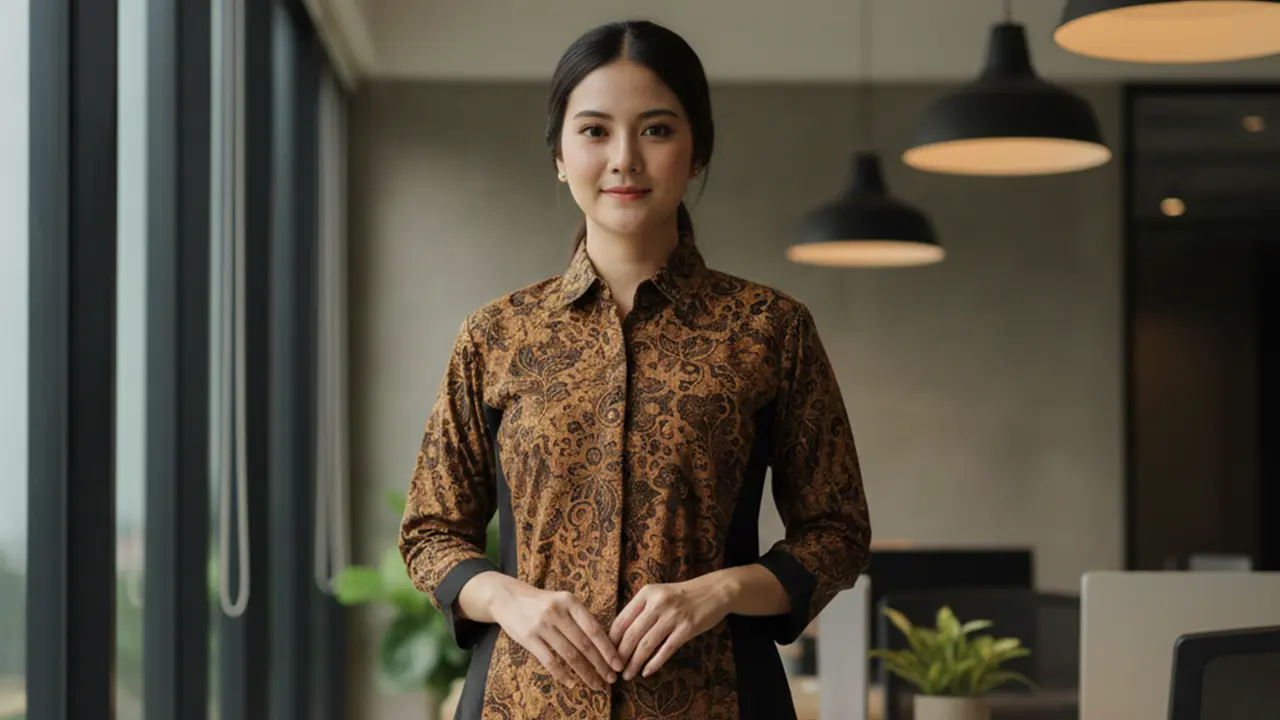 Model Atasan Batik Berkerah untuk Wanita Karir