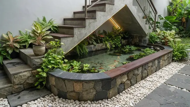 Ide Kolam Mini di Sudut Taman Minimalis