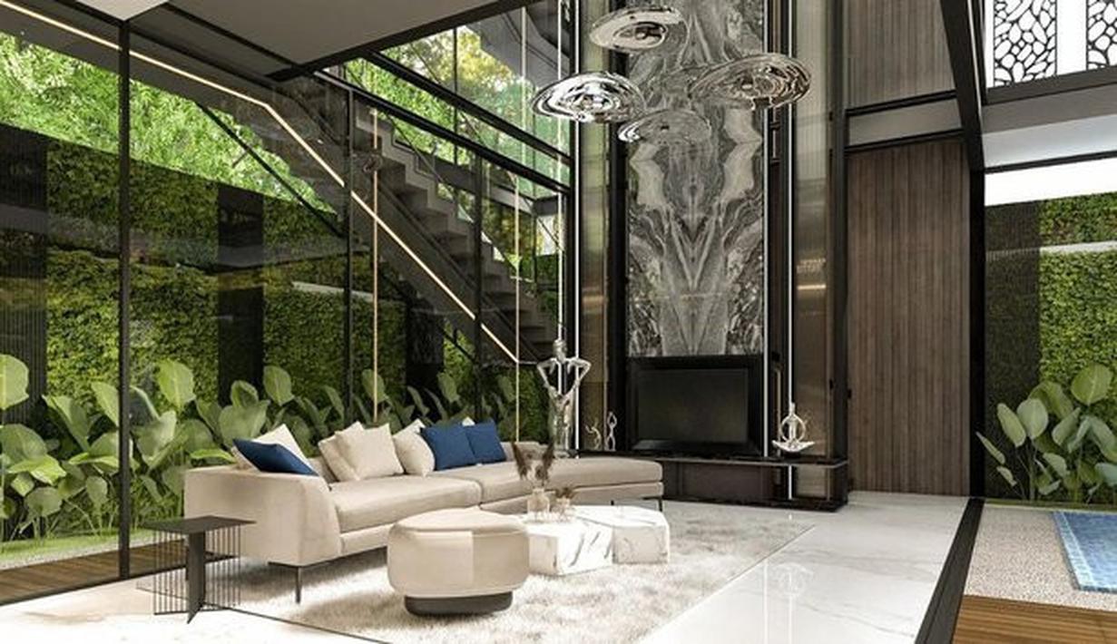 Rumah Ayu Ting Ting begitu indah dengan sekat kaca. (Foto: Instagram/Angkasa Architects)