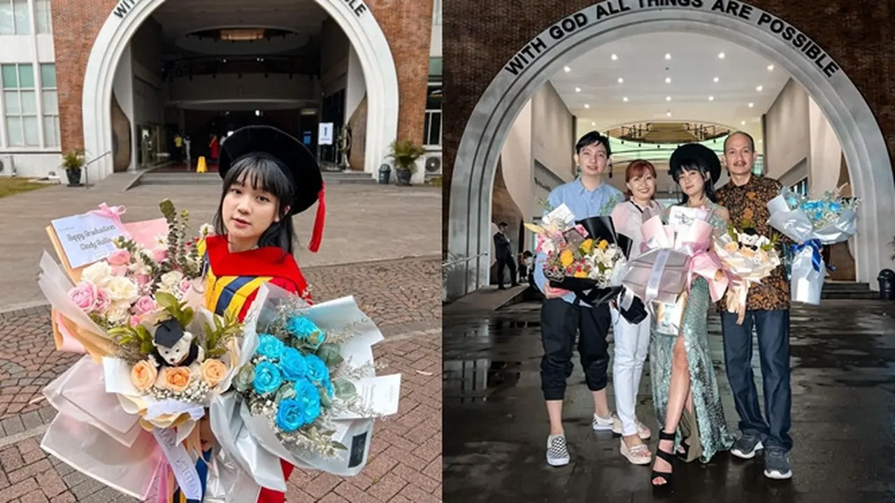 7 Potret Wisuda Cindy Gulla Raih Gelar Magister Hukum, Tampil Memesona