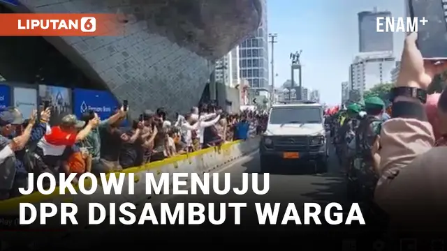 Iringan Jokowi Menuju Gedung DPR Disambut Ribuan Warga di Bundaran HI