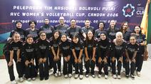 Para pemain Timnas Voli Indonesia pada upacara pelepasan untuk kejuaraan AVC Women's Volleyball Cup yang dilakukan di Padepokan Voli Jenderal Polisi Kunarto, Sentul, Selasa (2/6/2026).