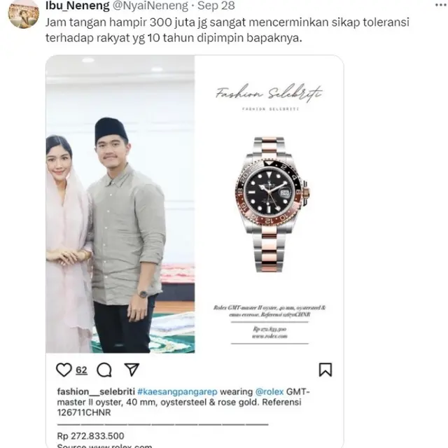 Pidato Soal Pentingnya Toleransi Seorang Pemimpin, Jam Tangan Kaesang Pangarep Jadi Sorotan