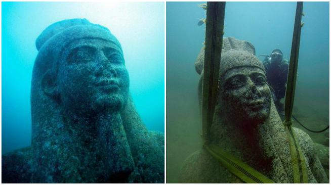 Temuan baru-baru ini mengungkapkan keberadaan dua kota penting Mesir Kuno yang sekarang berada di bawah permukaan air. (Sumber @CultureTrip dan @mlwrose via Twitter)