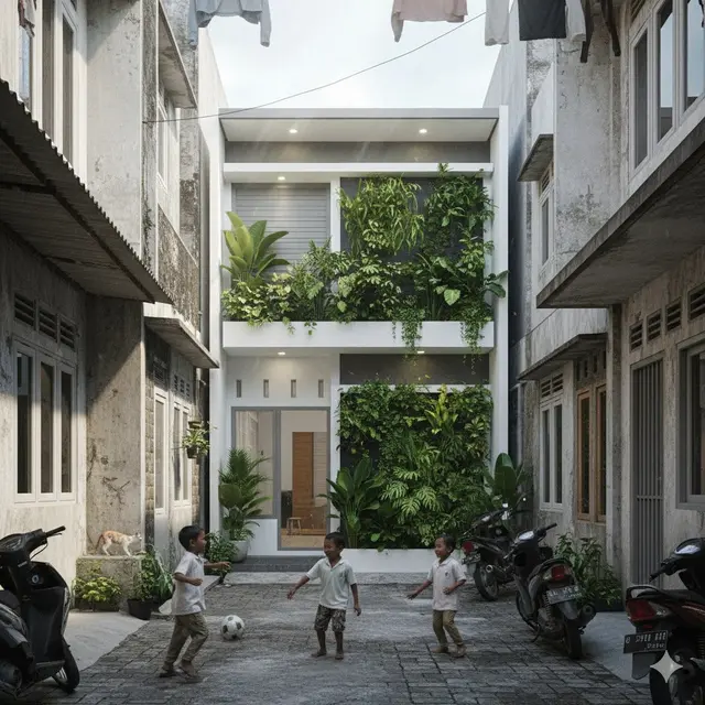 Inspirasi Rumah Minimalis Modern di Gang Sempit
