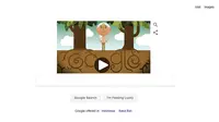 Sosok Dr. Jane Goodall yang kini tampil di Google Doodle untuk Hari Bumi 2018 (sumber: google)