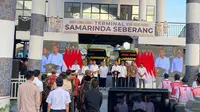 Presiden Joko Widodo meresmikan Terminal Penumpang Tipe A Samarinda Seberang, Kota Samarinda, pada Rabu (28/2/2024) sore.