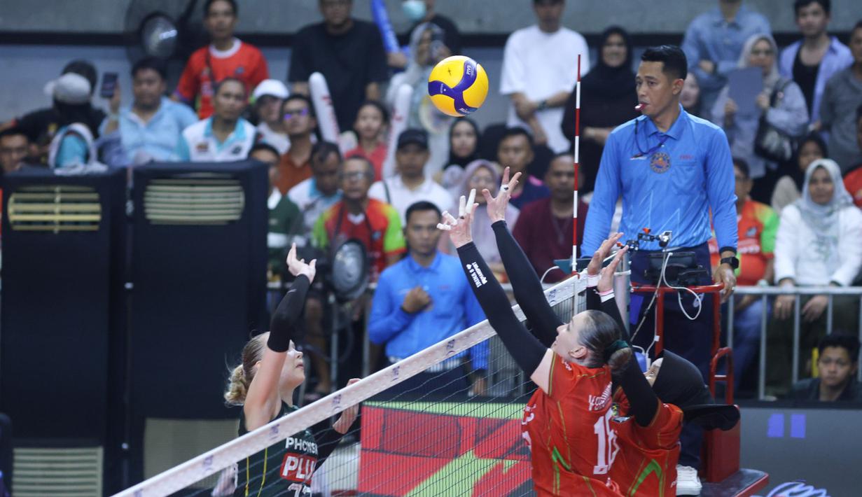 Dalam pertandingan yang digelar di GOR Amongrogo Yogyakarta, Sabtu (25/4/2026), JPE menang mutlak atas Gresik dengan skor 3-0 (25-19, 25-23, 25-21). (Dok. PBVSI)