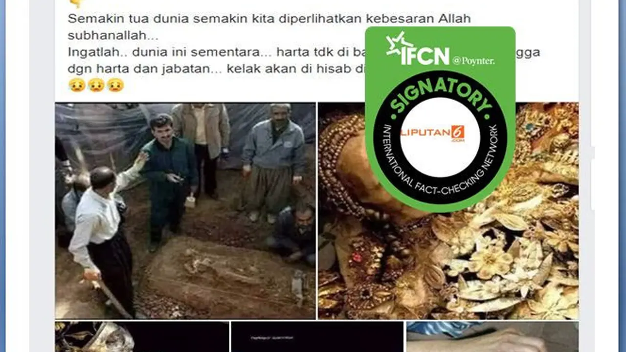 [Cek Fakta] Temuan Makam Raja dan Ratu Namrud Berlinang Perhiasan, Benarkah?