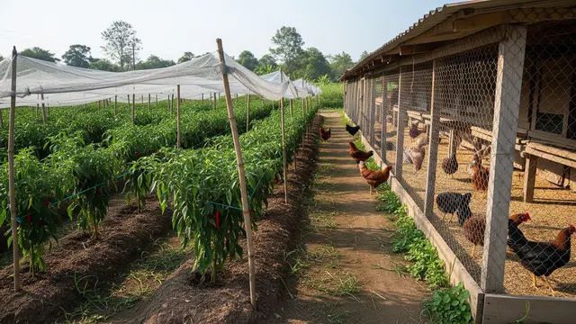 Kandang Ayam dan Kebun Cabai