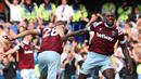 Didatangkan West Ham United pada 2015/2016, Michail Antonio langsung menjadi andalan The Hammers di lini depan hingga kini. Pemain asal Jamaika yang kontraknya akan berakhir Juni 2024 ini total telah bermain dalam 269 laga di semua ajang dengan torehan 73 gol dan 43 assist. (AFP/Adrian Dennis)