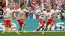 Ekspresi Jakub Blaszczykowski setelah mencetak gol ke gawang Ukraina pada laga terakhir Grup C Piala Eropa 2016 di Stade Velodrome, Marseille, Selasa (21/6/2016). (AFP/Anne-Christine Poujoulat)