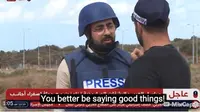 Viral Jurnalis Diintimidasi Polisi Israel Saat Siaran Langsung, Ancam Bakal Hancurkan Gaza hingga Debu (doc: Twitter.com)