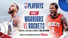 NBA Playoffs 2025 Game 2: Warriors vs Rockets (Sumber: Dok. Vidio)