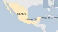 Lokasi penembakan di acara musik Meksiko. (BBC)