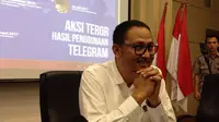 Dirjen Aplikasi Informatika Kemkominfo, Semuel A Pangerapan ditemui usai konferensi pers pemblokiran Telegram di Jakarta, Senin (17/7/2017). (Liputan6.com/Corry Anestia)