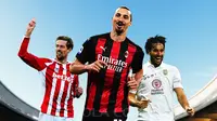 Ilustrasi - Pemain Raksasa: Peter Crouch, Zlatan Ibrahimovic, Luca Toni (Bola.com/Adreanus Titus)