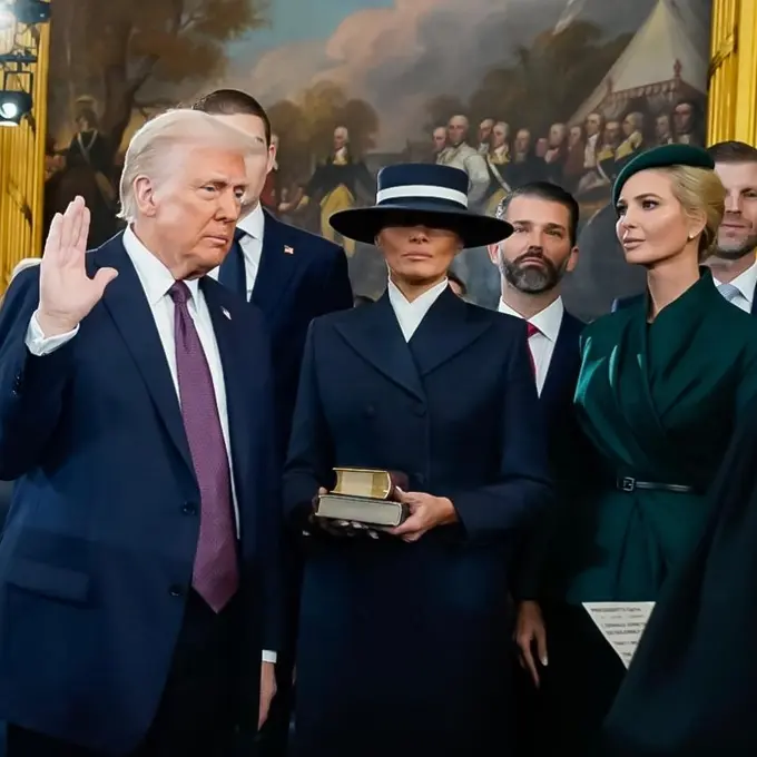 Tampilan Monokromatik Istri, Anak, hingga Cucu Donald Trump di Pelantikan Presiden AS, Mana yang Paling Kece?