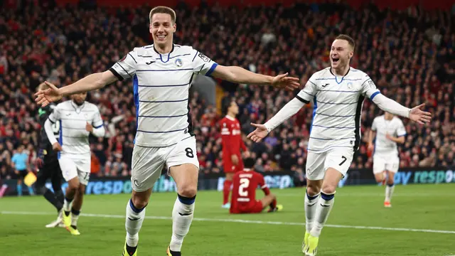 Foto: Gagahnya Pemain Atalanta Saat Pecundangi Liverpool Perempat Final Liga Europa