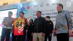 Irwasum Komjen Putut Eko (kedua kanan) bersama Irjen Royke Lumowa (kedua kiri), Dirut PGN Jobi Triananda (kanan), dan CEO Samator Arief Harsono (kiri) luncurkan PGN Popsivo Polwan dan Bhayangkara Samator, Jakarta, Selasa (16/1). (Liputan6.com/Pool/Hardi)
