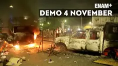 Demonstrasi 4 November berakhir ricuh di depan Istana Merdeka. Kericuhan mulai terjadi sekitar pukul 20.00 WIB.
