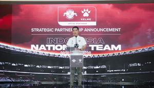 Managing Director PT GSI, Marsal Masita dalam acara peluncuran kerja sama PSSI dengan Kelme di Hotel Tribrata Darmawangsa, Jakarta, Jumat (23/1/2026). (Dok. Kelme Indonesia)