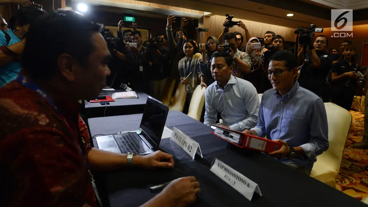 Sandiaga Uno Laporkan Dana Kampanye Pilpres 2019