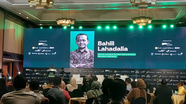 Menteri ESDM Bahlil Lahadalia di Green Initiative Conference, di Hotel Borobudur, Jakarta, Rabu (25/9/2024). (Foto: Liputan6.com/Arief RH)