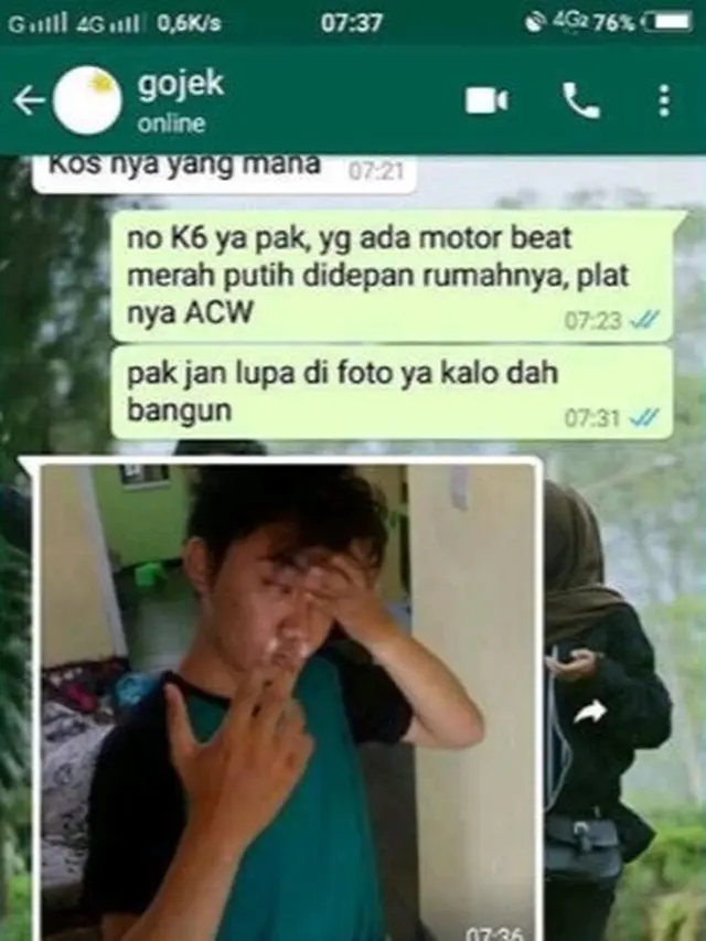 bangunin pacar pakai ojol