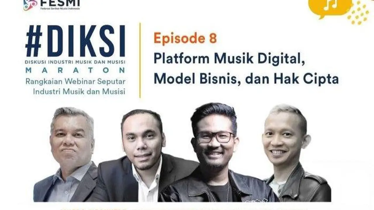 Diskusi DIKSI Episode 8 yang bertema 'Platform Musik Digital, Model Bisnis dan Hak Cipta' gagasan Federasi Serikat Musisi Indonesia.