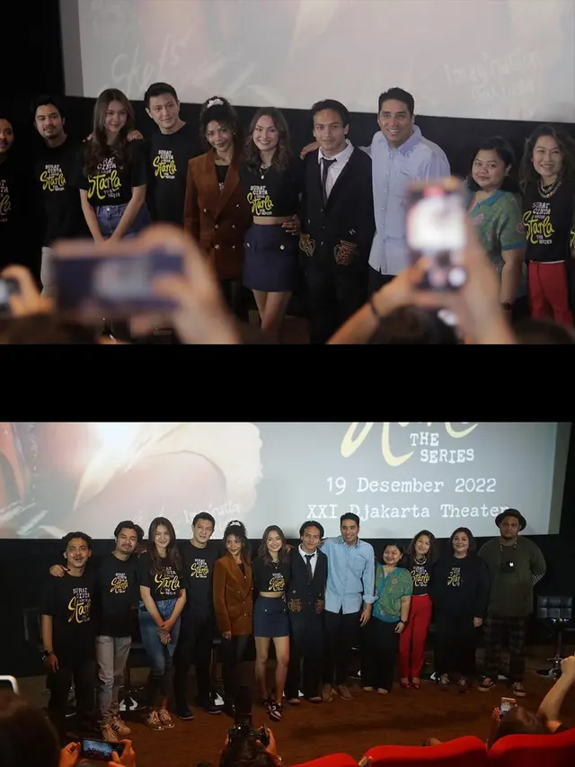 Suasana konferensi pers serial Surat Cinta Untuk Starla di Djakarta Theatre XXI Jakarta, 19 Desember 2022. (Foto: Dok. Instagram @screenplayfilms_id)