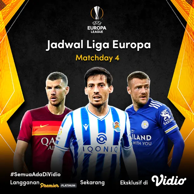 Jadwal Liga Europa matchday 4 di Vidio