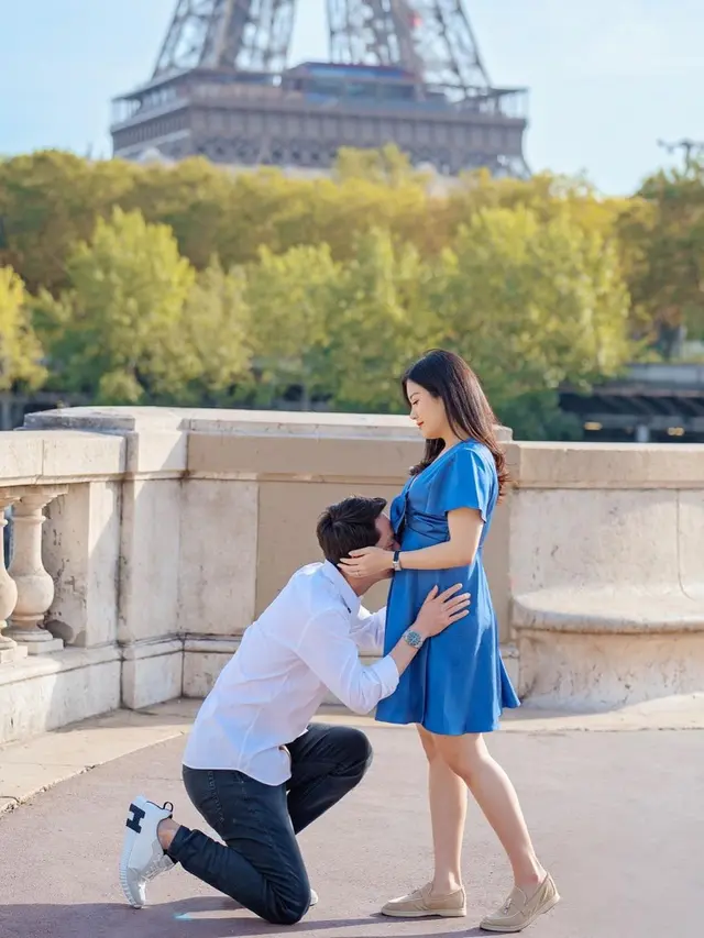 7 Potret Maternity Shoot Valencia Tanoe dan Kevin Sanjaya Di Paris